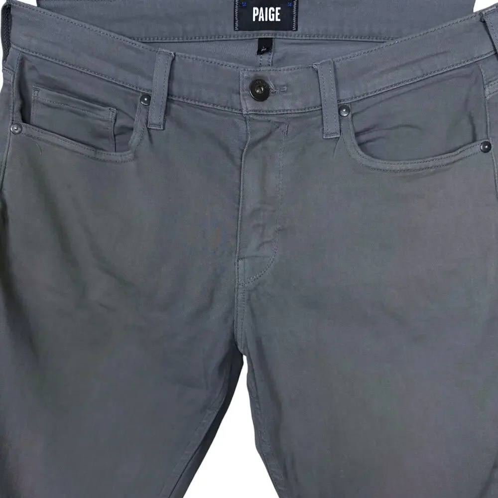 Paige Denim Men's 33x32 Lennox Slim Straight Gray Stretch Casual Jeans Pants